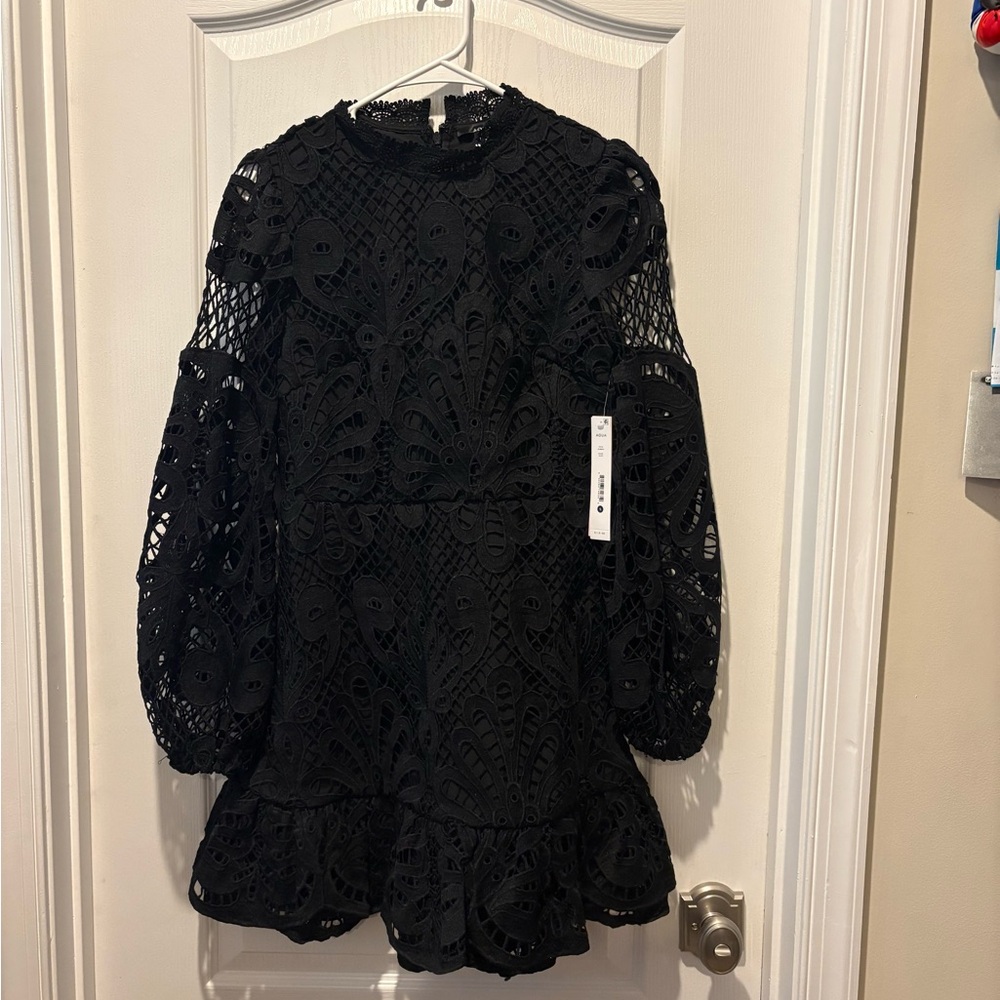Aqua Black Lace Mini Dress - Picture 2 of 3